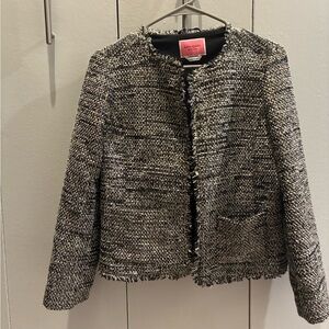 Kate Spade Gold, Black, and White Tweed Jacket